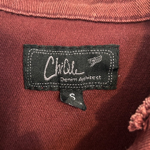 Chiqle Architect | Burgundy Denim Fabric |Size Small - Picture 2 of 7